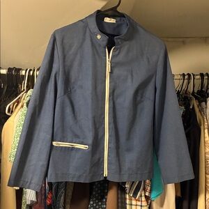 Vintage Koret of California Koratron blue shop jacket.